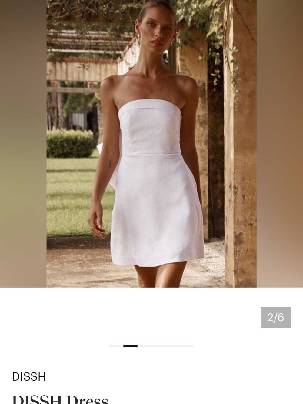 DISSH White Strapless Mini Dress with Statement Bow - Picture 2 of 9